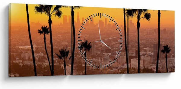 Kép - Los Angeles panorámája (órával) (90x30 cm)