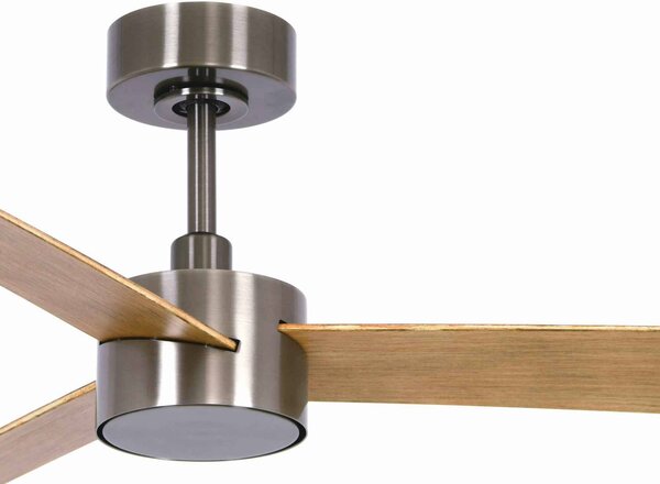 Beacon Lighting mennyezeti ventilátor lámpával Climate IV nikkel/teak, csendes, dimmelhető, Világos fa, Nappali / Étkező, Műanyag, Modern