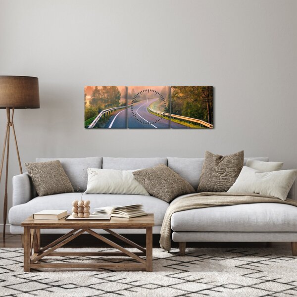 Kép - Az utazás napfelkeltekor (órával) (90x30 cm)