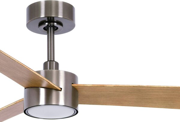 Beacon Lighting mennyezeti ventilátor lámpával Climate IV nikkel/teak, csendes, dimmelhető, Világos fa, Nappali / Étkező, Műanyag, Modern