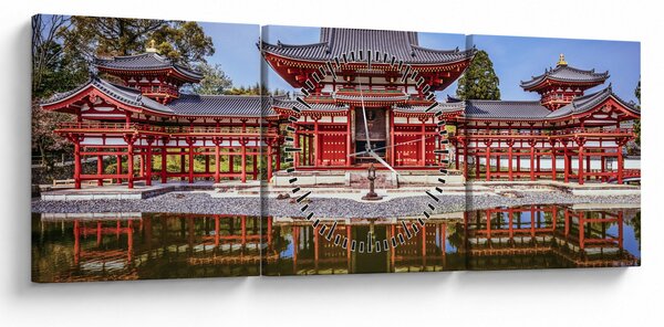Kép - Buddhista templom (órával) (90x30 cm)