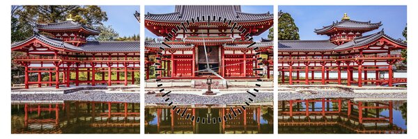 Kép - Buddhista templom (órával) (90x30 cm)