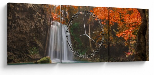 Kép - Vízesés Thaiföldön (órával) (90x30 cm)