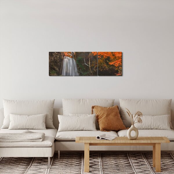 Kép - Vízesés Thaiföldön (órával) (90x30 cm)
