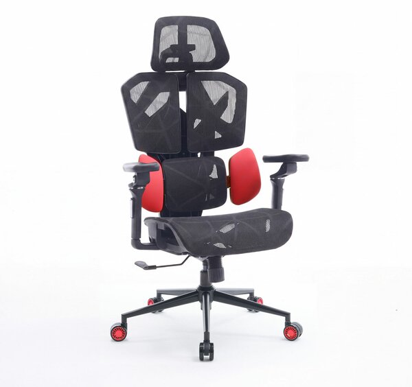 Peppi Titan Mesh Pro Irodai forgószék oldalpárnával - fekete-piros - 119 x 72 x 73 cm Bemeda titan mesh office chair 1123rd-bk