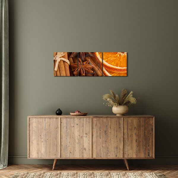 Kép - Illatos fűszerek (órával) (90x30 cm)