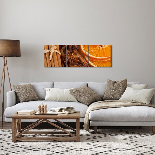 Kép - Illatos fűszerek (órával) (90x30 cm)