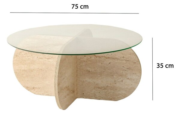 Hanah Home Travertine Bubble dohányzóasztal - átlátszó