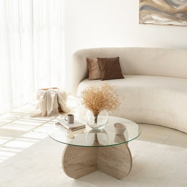 Hanah Home Travertine Bubble dohányzóasztal - átlátszó