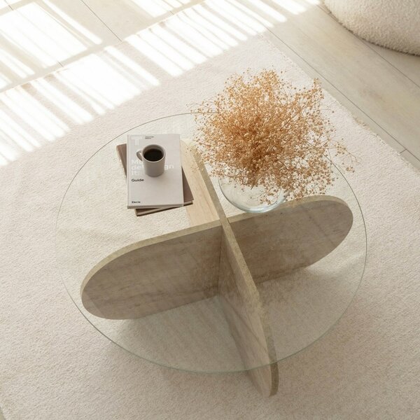 Hanah Home Travertine Bubble dohányzóasztal - átlátszó
