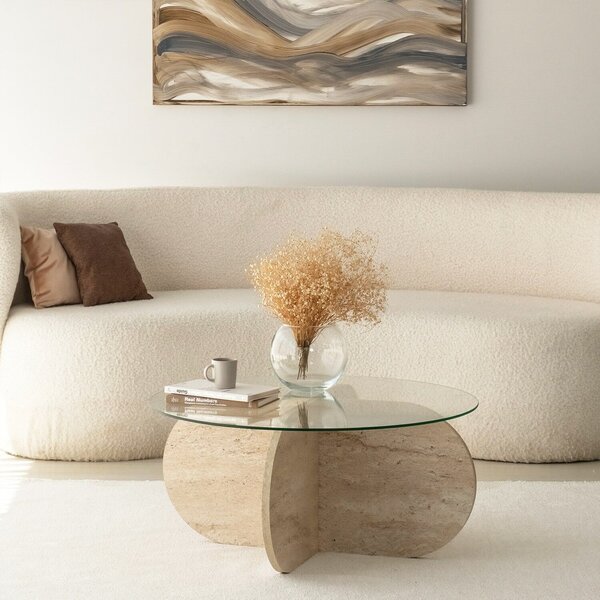 Hanah Home Travertine Bubble dohányzóasztal - átlátszó