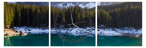 Kép - Karersee tó (órával) (90x30 cm)