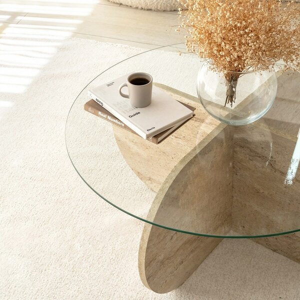 Hanah Home Travertine Bubble dohányzóasztal - átlátszó