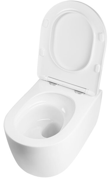 Rea Eddy, függő WC csésze Tornado Rimless 525x360x360 mm ülőkével, REA-C6560