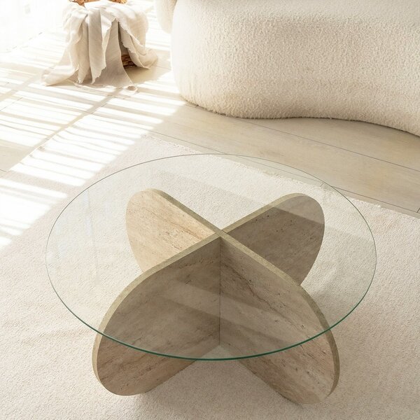 Hanah Home Travertine Bubble dohányzóasztal - átlátszó