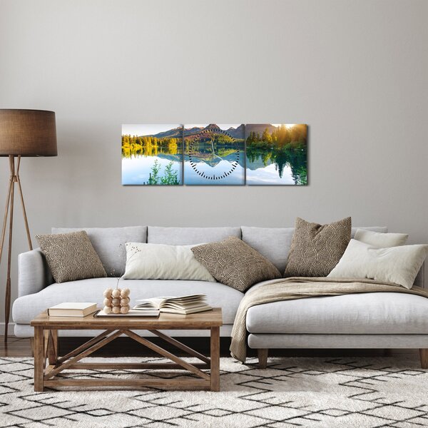 Kép - Tó (órával) (90x30 cm)