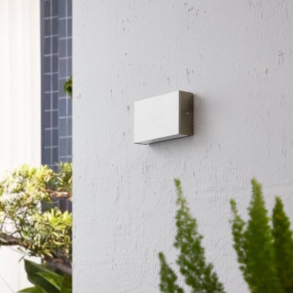 Arcchio LED kültéri falilámpa Karline, 1060 lm, rozsdamentes acél, IP65, Alu / szürke / cink, Rozsdamentes acél, Modern