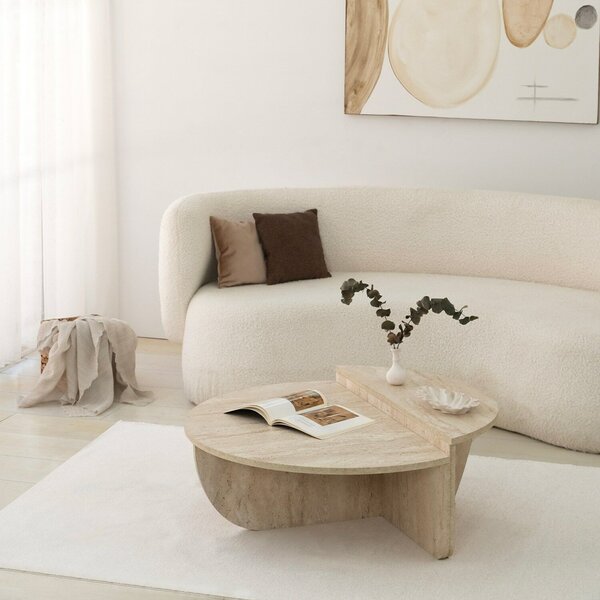 Hanah Home Travertin Pódium Dohányzóasztal