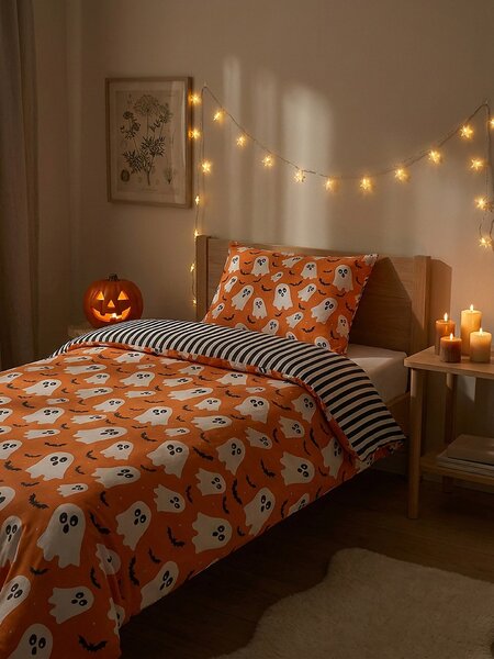 Sinsay - Halloween mintás ágynemű szett - narancs