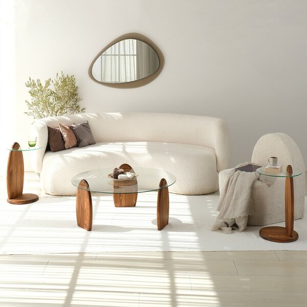 Hanah Home dohányzóasztal Chesnut Transparent Surf - Chesnut, Átlátszó