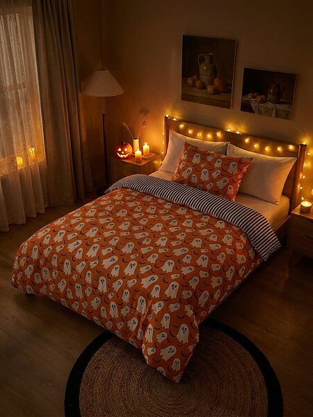 Sinsay - Halloween mintás ágynemű szett - narancs