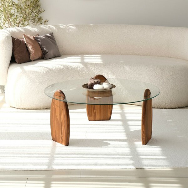 Hanah Home dohányzóasztal Chesnut Transparent Surf - Chesnut, Átlátszó