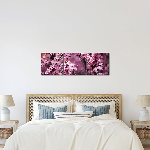 Kép - Rózsaszín sakura (órával) (90x30 cm)