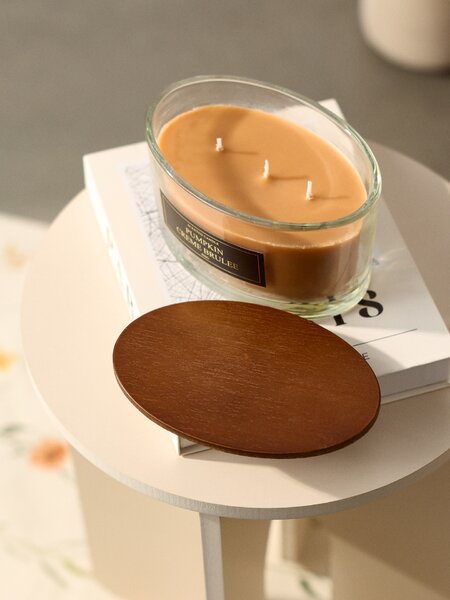 Sinsay - Háromkanócos gyertya Pumpkin Cremee Brulee - borostyánszínű