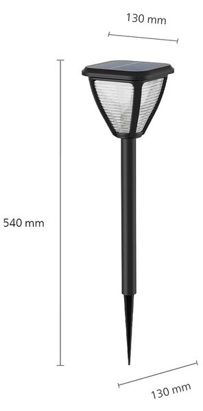 Philips LED napelemes földi tüskés fény Vapora, Fekete, Műanyag, Modern