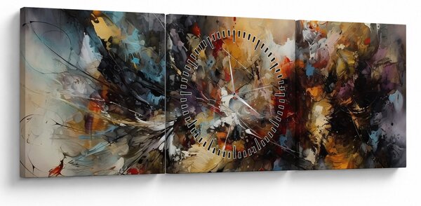 Kép - Absztrakt grafika (órával) (90x30 cm)