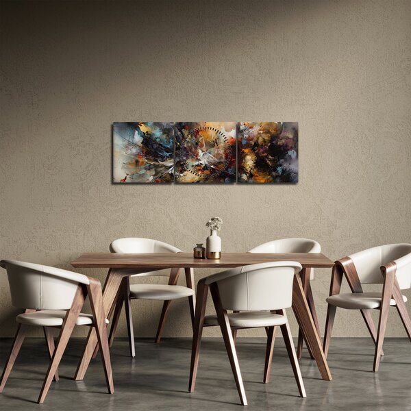 Kép - Absztrakt grafika (órával) (90x30 cm)