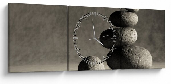Kép - Szürke kövek (órával) (90x30 cm)