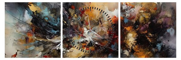 Kép - Absztrakt grafika (órával) (90x30 cm)