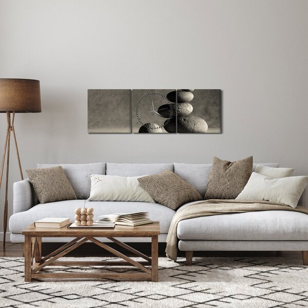 Kép - Szürke kövek (órával) (90x30 cm)