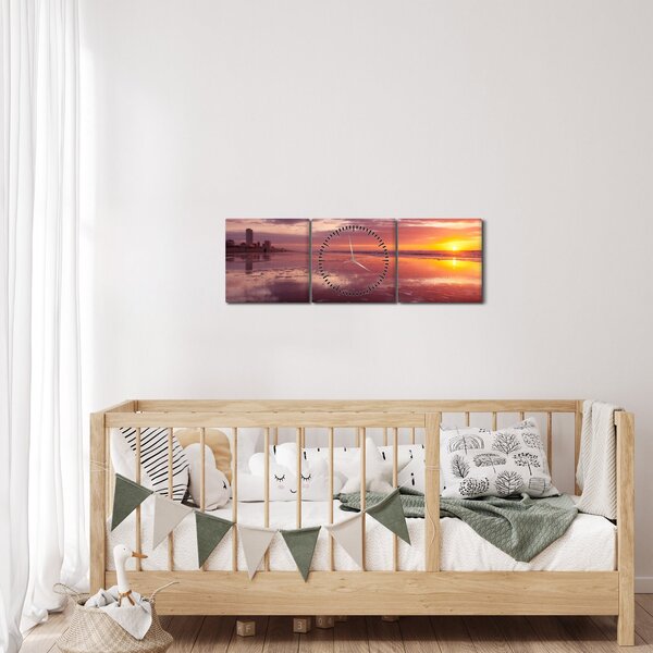 Kép - Strand naplementében (órával) (90x30 cm)