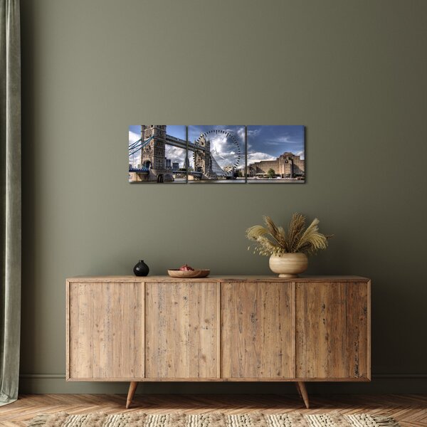 Kép - Tower Bridge Londonban (órával) (90x30 cm)