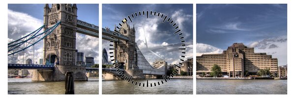 Kép - Tower Bridge Londonban (órával) (90x30 cm)