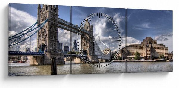 Kép - Tower Bridge Londonban (órával) (90x30 cm)