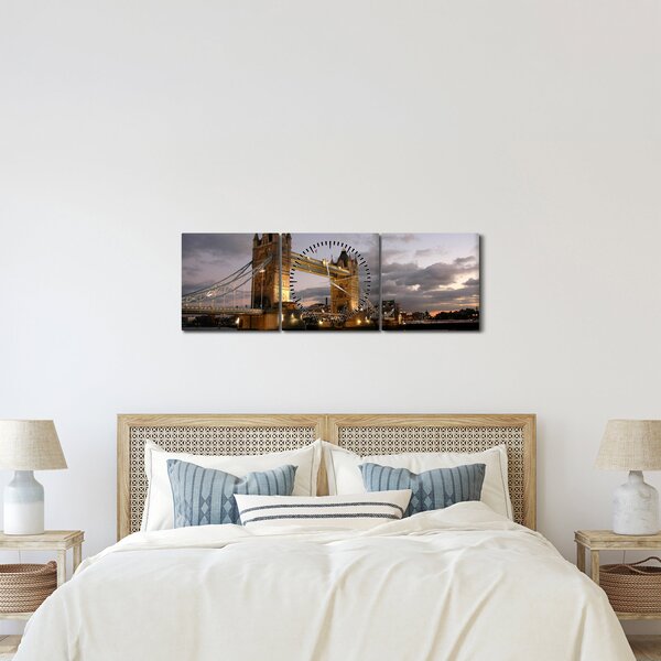Kép - Tower Bridge éjszaka (órával) (90x30 cm)