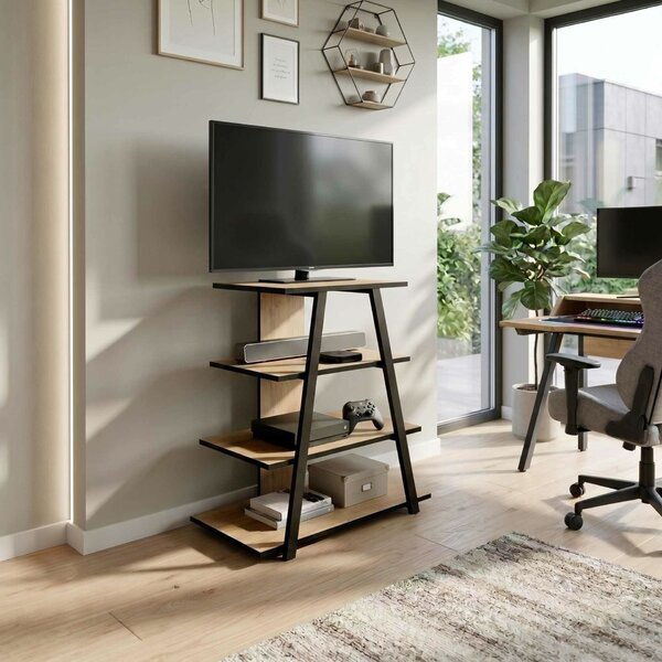 Hanah Home TV Stand Sapphire Oak Black Lyno - Sapphire Oak, Black
