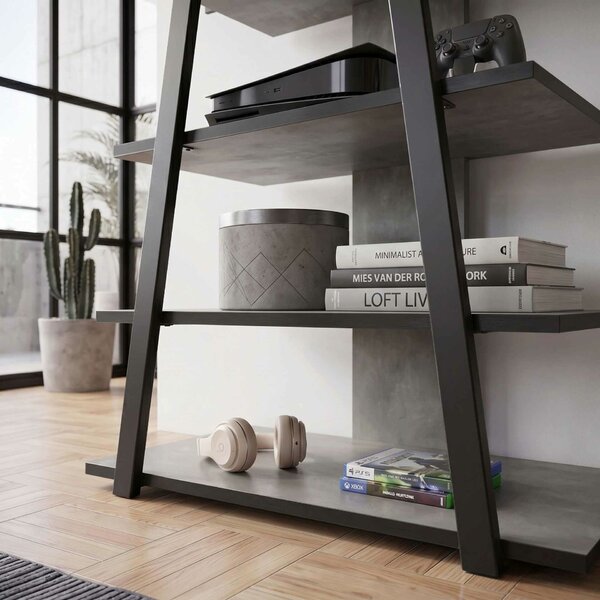 Hanah Home Lyno TV állvány - retró szürke, fekete