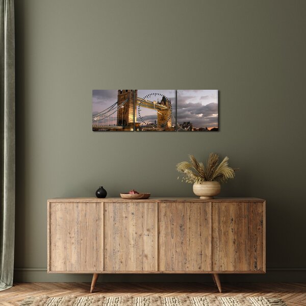 Kép - Tower Bridge éjszaka (órával) (90x30 cm)