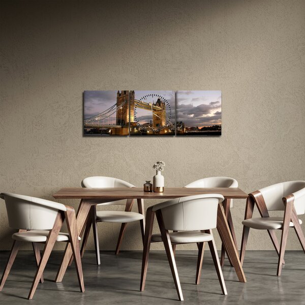 Kép - Tower Bridge éjszaka (órával) (90x30 cm)