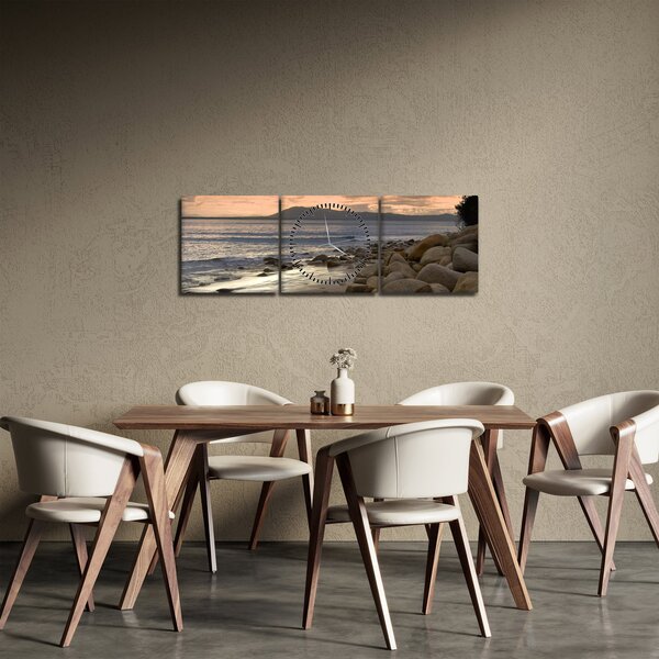 Kép - Tenger és hegyek (órával) (90x30 cm)