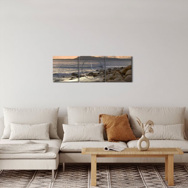 Kép - Tenger és hegyek (órával) (90x30 cm)