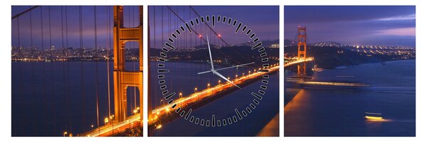 Kép - Golden Gate híd (órával) (90x30 cm)