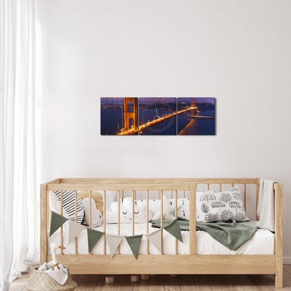 Kép - Golden Gate híd (órával) (90x30 cm)