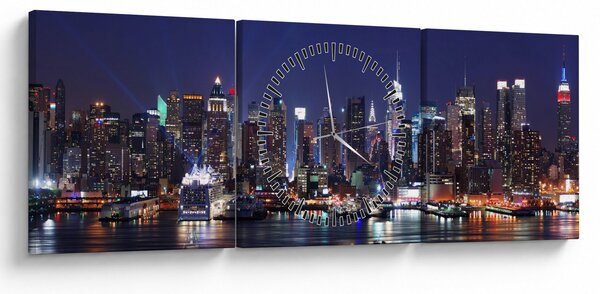 Kép - New York-i felhőkarcolók megvilágítva (órával) (90x30 cm)
