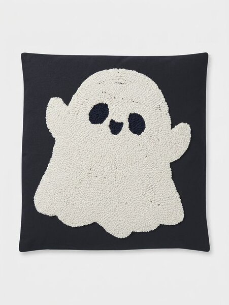 Sinsay - Halloweeni díszpárnahuzat domború szellemmotívummal - többszínű