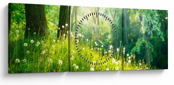 Kép - Varázslatos rét tele pitypanggal (órával) (90x30 cm)